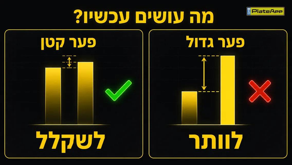 דיאגרמת החלטה: פער קטן, לשקלל במחיר, פער גדול, לוותר על העסקה